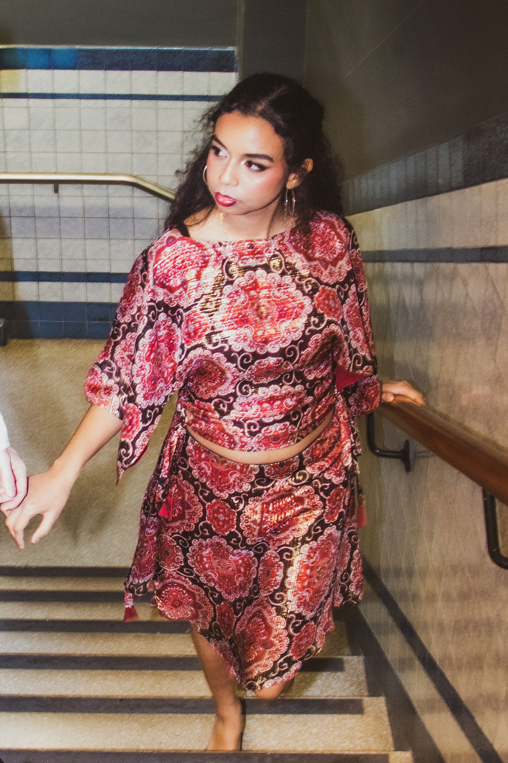 Vivienne Skirt In Printed Rouge