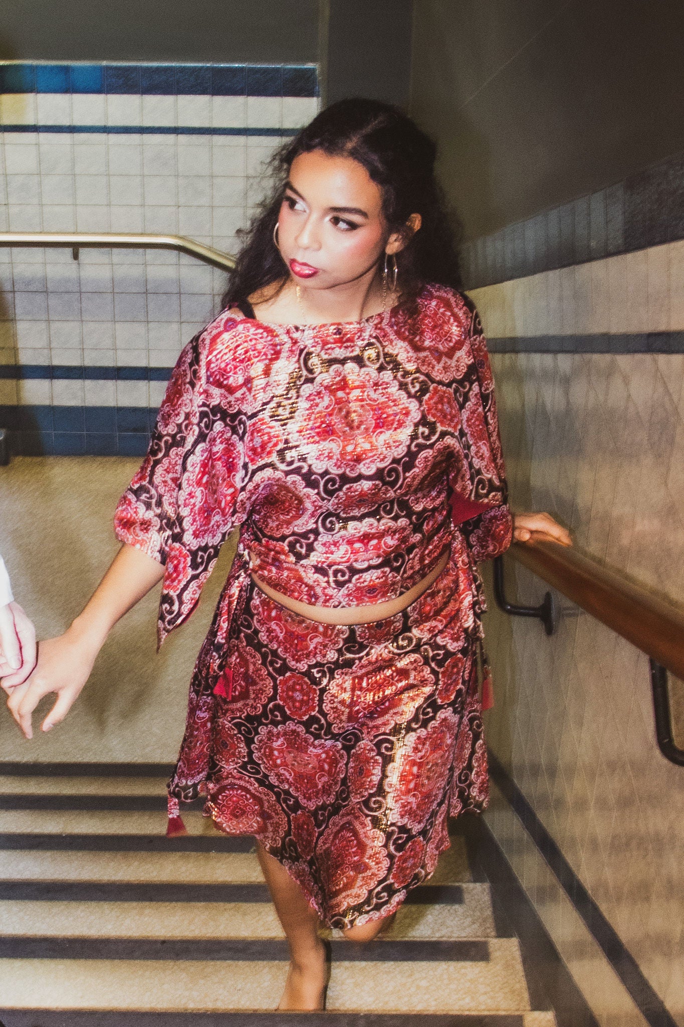 Vivienne Skirt In Printed Rouge